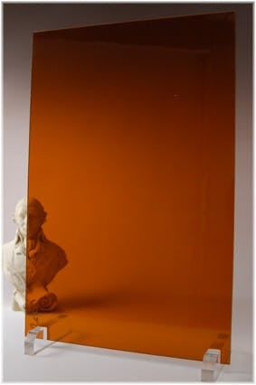 ガラス板：カラードアンティーク ダークアンバー3ミリ｜e-sample.jp