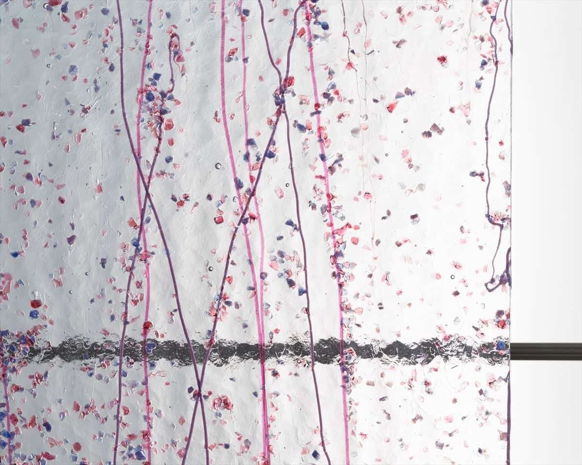 28点　コラージュ素材 ガラス板：コラージュ(クリアB、パープルフリット、パープル・ピンク